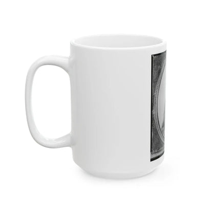 Wm. Francis Jones, Pvt., 5th Virginia Cavalry, C.S.A., Half-Length Portrait, Seated, Facing Front (U.S. Civil War) White Coffee Mug-Go Mug Yourself