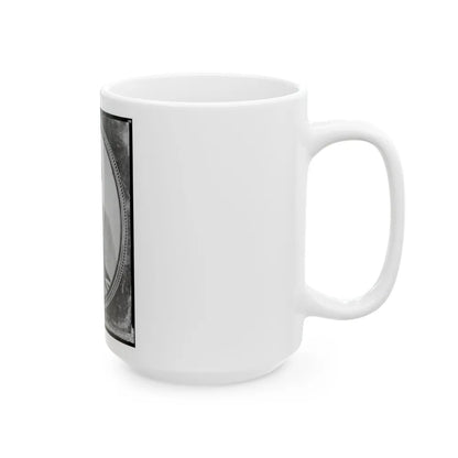 Wm. Francis Jones, Pvt., 5th Virginia Cavalry, C.S.A., Half-Length Portrait, Seated, Facing Front (U.S. Civil War) White Coffee Mug-Go Mug Yourself