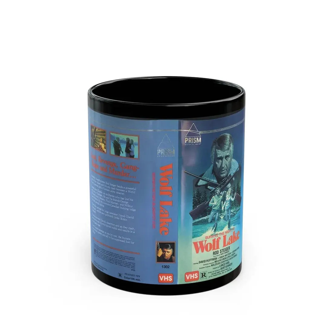 WOLF LAKE (VHS COVER) - Black Coffee Mug 11oz - Go Mug Yourself