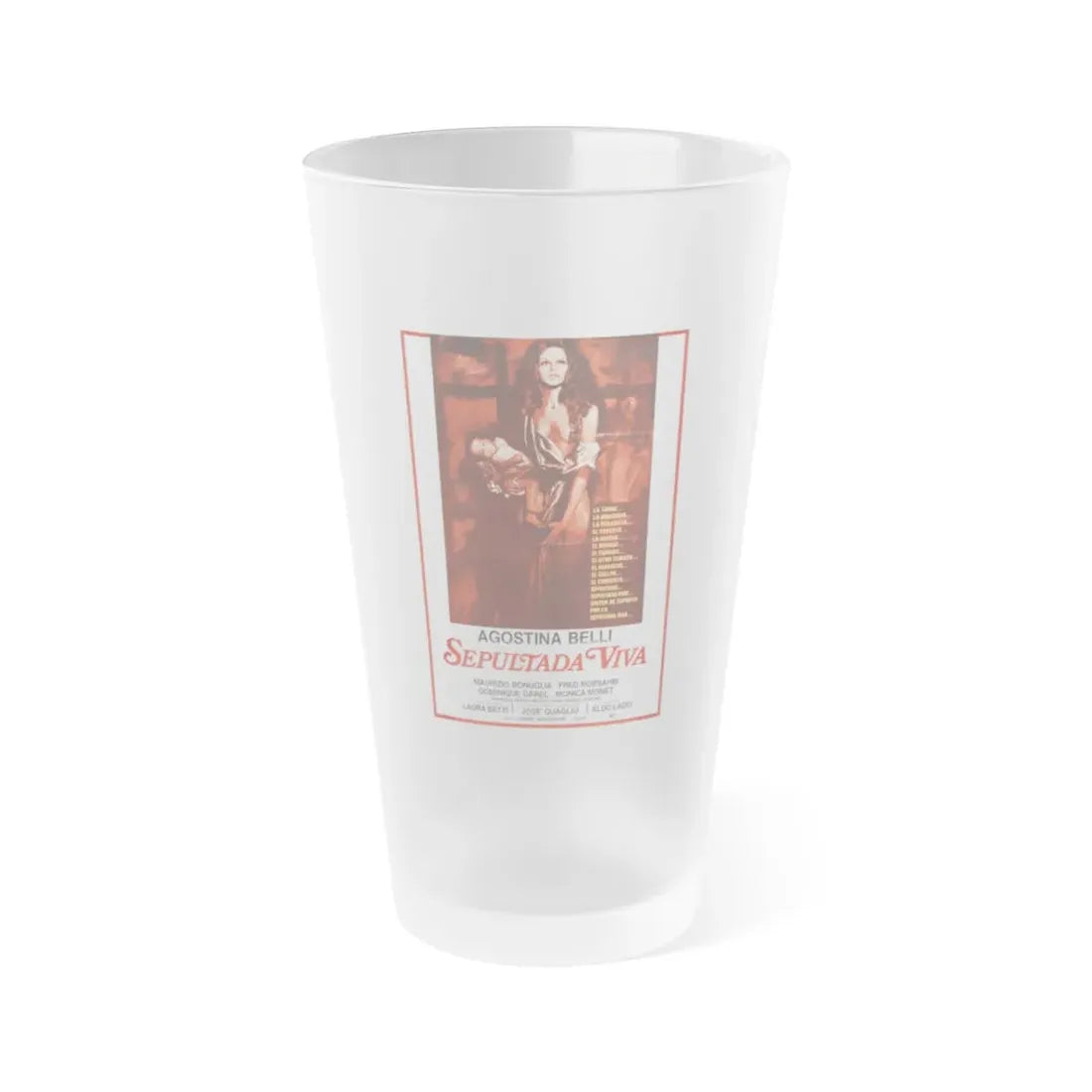 WOMAN BURIED ALIVE 1973 Movie Poster - Frosted Pint Glass 16oz Default Title - Go Mug Yourself