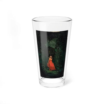 Woman in Red in Front of Erie House, paperback cover - Pint Glass 16oz 16oz - Go Mug Yourself