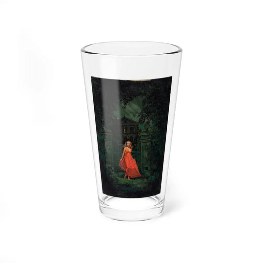 Woman in Red in Front of Erie House, paperback cover - Pint Glass 16oz 16oz - Go Mug Yourself