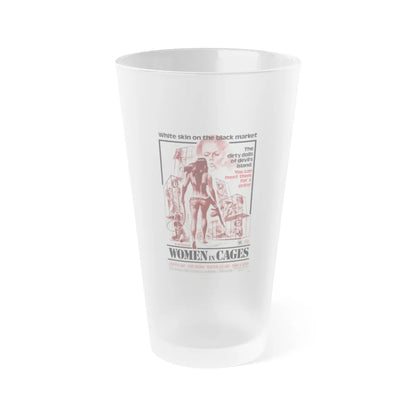 WOMEN IN CAGES 1971 Movie Poster - Frosted Pint Glass 16oz-16oz-Frosted-Go Mug Yourself