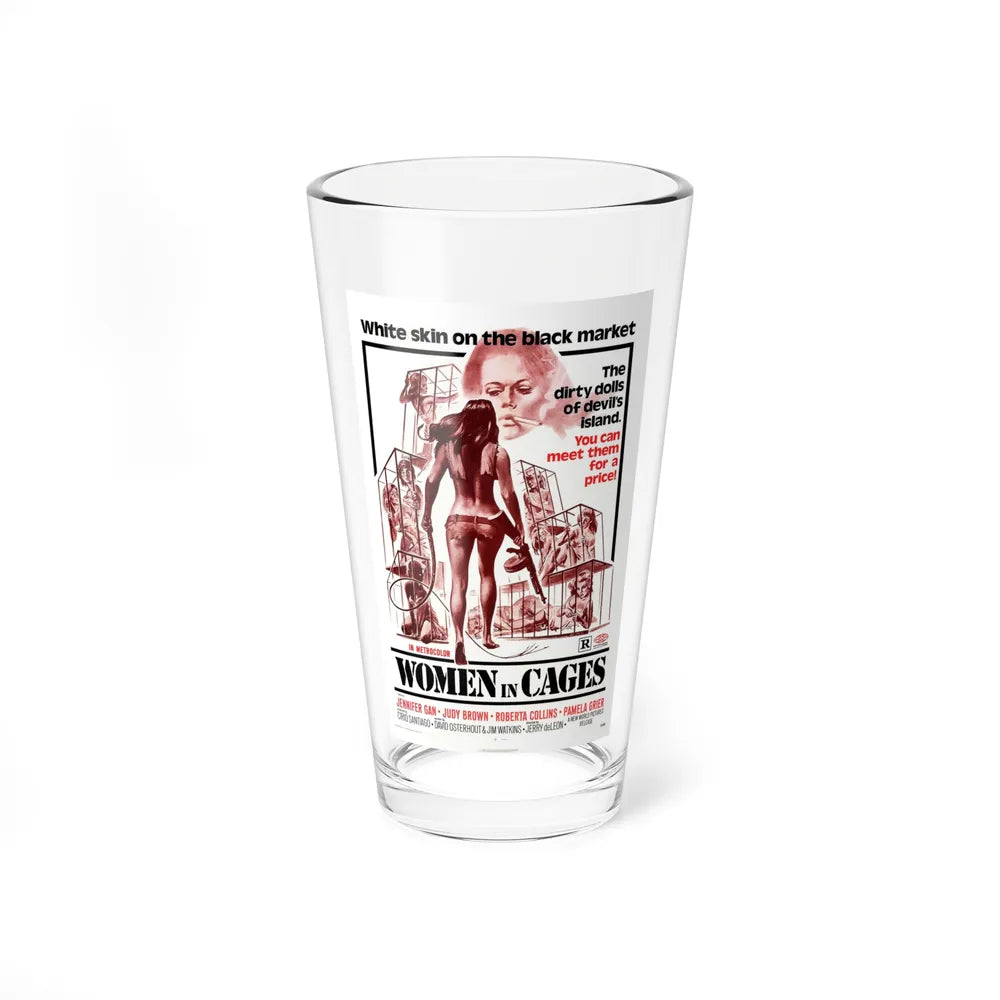 WOMEN IN CAGES 1971 Movie Poster - Pint Glass 16oz-16oz-Go Mug Yourself