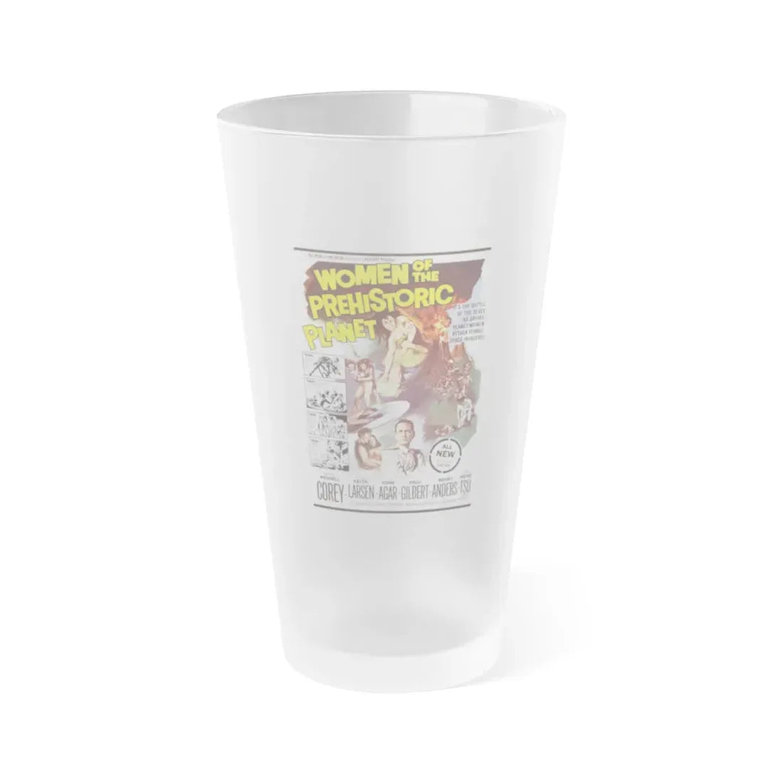 WOMEN OF THE PREHISTORIC PLANET 1966 Movie Poster - Frosted Pint Glass 16oz Default Title - Go Mug Yourself