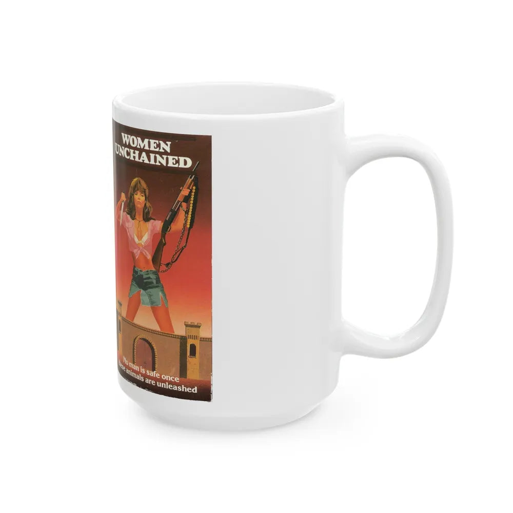 WOMEN UNCHAINED (VHS COVER) - White Coffee Mug-Go Mug Yourself