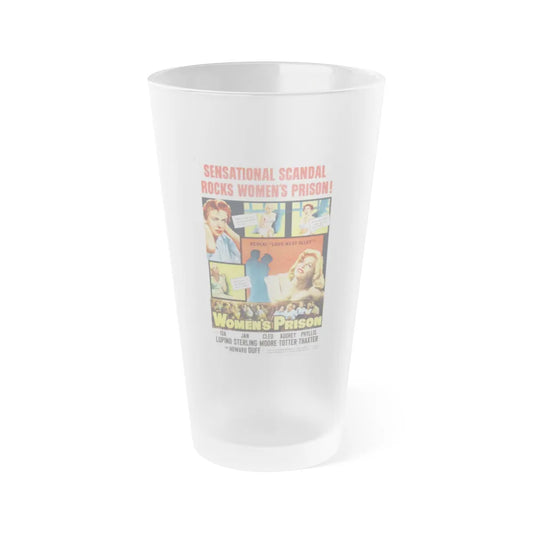 WOMEN'S PRISON 1955 Movie Poster - Frosted Pint Glass 16oz-16oz-Frosted-Go Mug Yourself