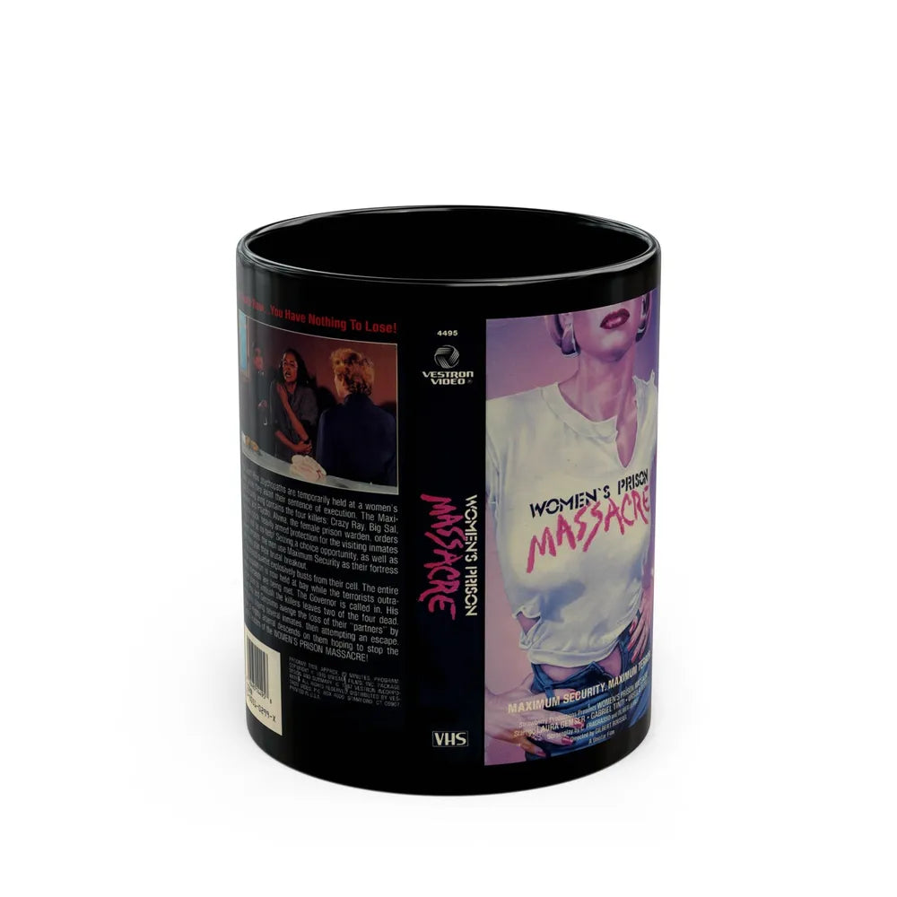 WOMENS PRISON MASSACRE (VHS COVER) - Black Coffee Mug-11oz-Go Mug Yourself