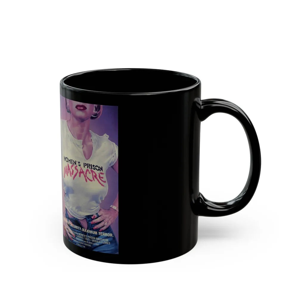 WOMENS PRISON MASSACRE (VHS COVER) - Black Coffee Mug-Go Mug Yourself