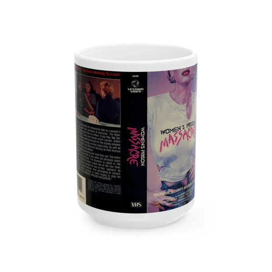 WOMENS PRISON MASSACRE (VHS COVER) - White Coffee Mug-15oz-Go Mug Yourself