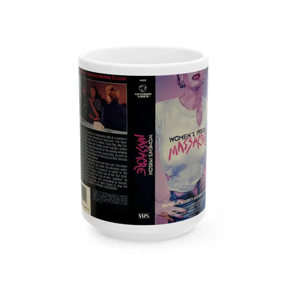 WOMENS PRISON MASSACRE (VHS COVER) - White Coffee Mug 15oz - Go Mug Yourself