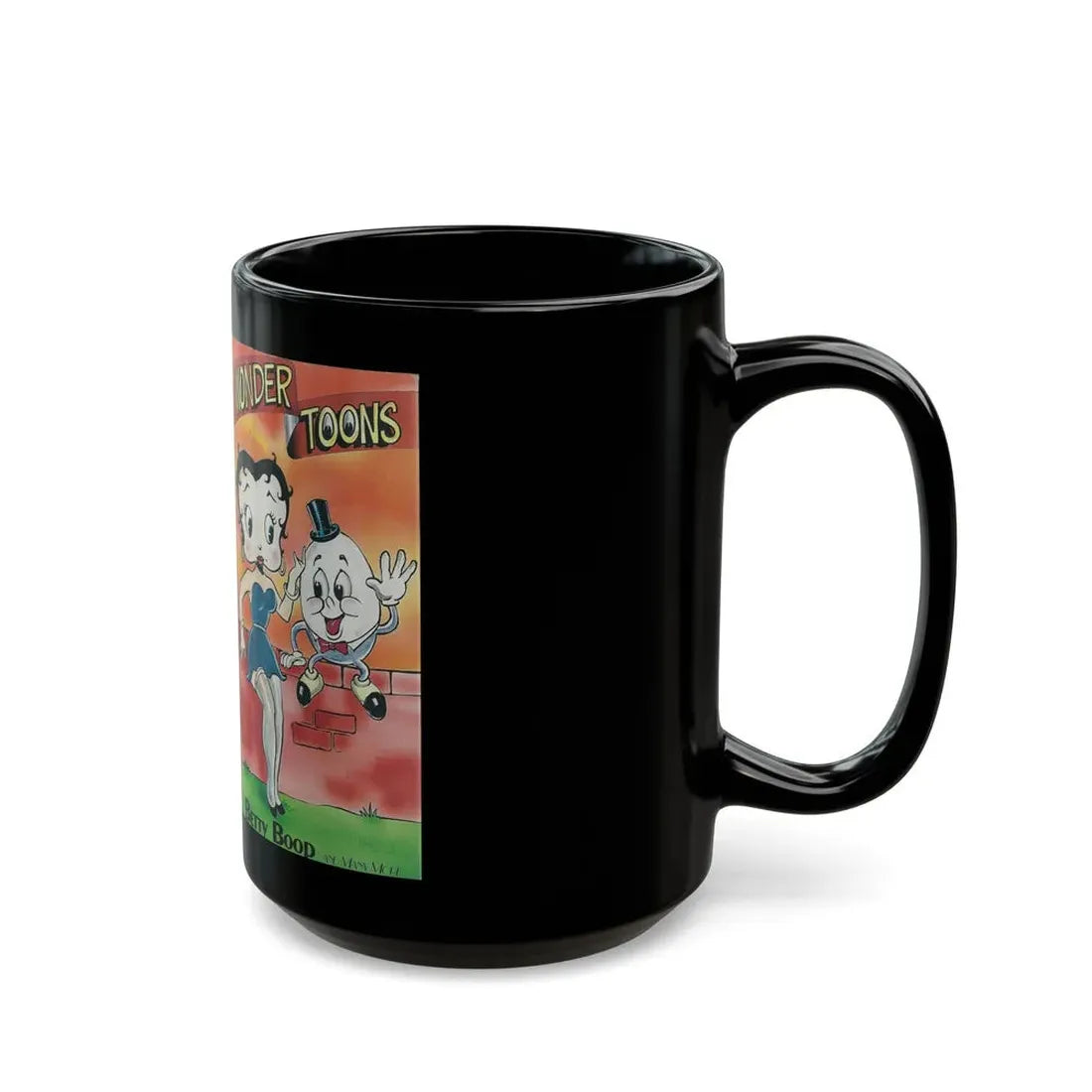 WONDER TOONS BETTY BOOP (VHS COVER) - Black Coffee Mug - Go Mug Yourself