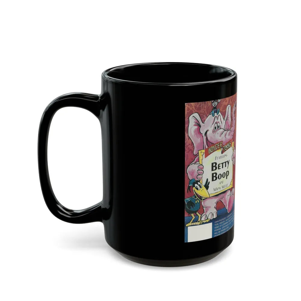 WONDER TOONS BETTY BOOP (VHS COVER) - Black Coffee Mug-Go Mug Yourself