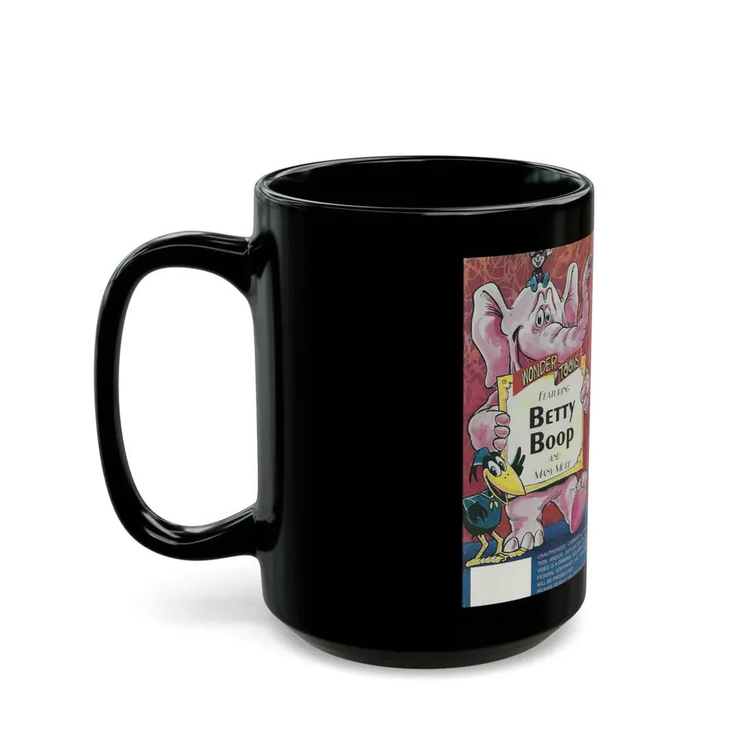 WONDER TOONS BETTY BOOP (VHS COVER) - Black Coffee Mug - Go Mug Yourself