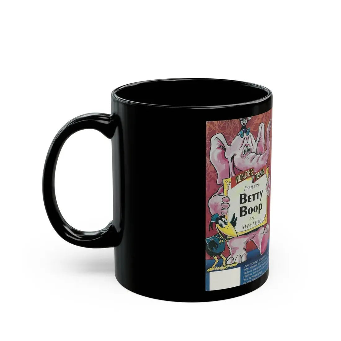 WONDER TOONS BETTY BOOP (VHS COVER) - Black Coffee Mug - Go Mug Yourself