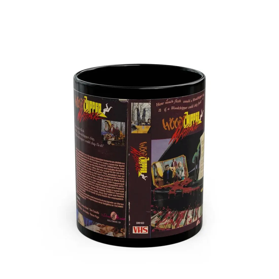 WOOD CHIPPER MASSACRE (VHS COVER) - Black Coffee Mug 11oz - Go Mug Yourself