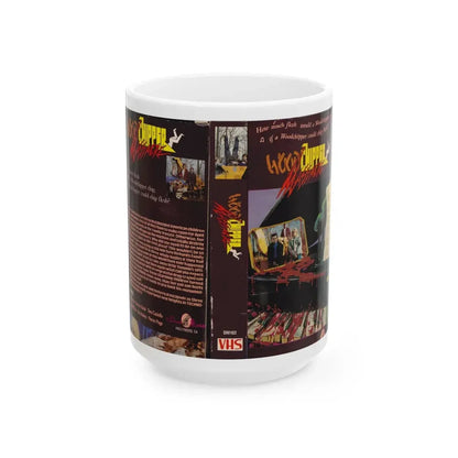 WOOD CHIPPER MASSACRE (VHS COVER) - White Coffee Mug 15oz - Go Mug Yourself