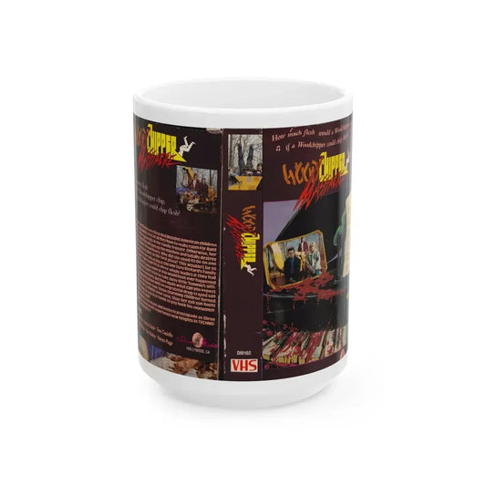 WOOD CHIPPER MASSACRE (VHS COVER) - White Coffee Mug 15oz - Go Mug Yourself
