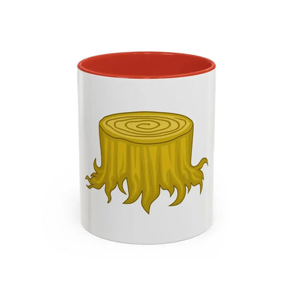 Wood Stock Badge of Edward III - Accent Coffee Mug 11oz Red - Go Mug Yourself