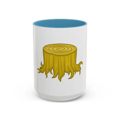 Wood Stock Badge of Edward III - Accent Coffee Mug 15oz Light Blue - Go Mug Yourself