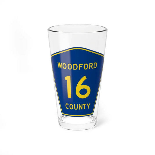 Woodford County 16 (Illinois) (Road Sign) Pint Glass 16oz 16oz - Go Mug Yourself