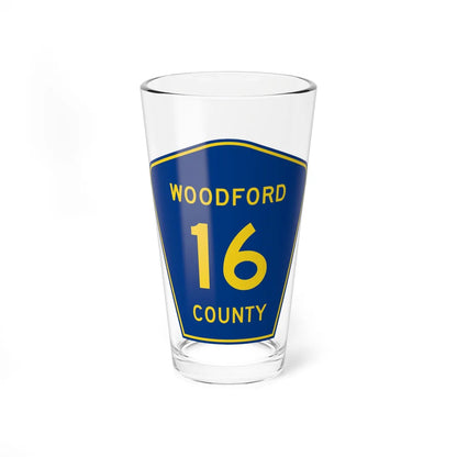 Woodford County 16 (Illinois) (Road Sign) Pint Glss 16oz 16oz - Go Mug Yourself