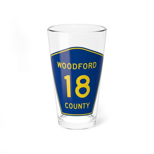Woodford County 18 (Illinois) (Road Sign) Pint Glass 16oz 16oz - Go Mug Yourself
