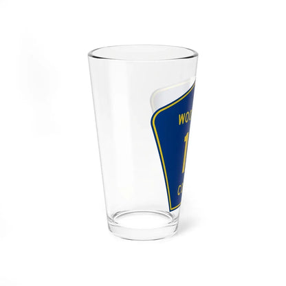 Woodford County 18 (Illinois) (Road Sign) Pint Glass 16oz - Go Mug Yourself