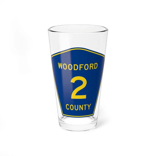 Woodford County 2 (Illinois) (Road Sign) Pint Glass 16oz 16oz - Go Mug Yourself