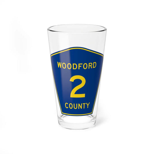 Woodford County 2 (Illinois) (Road Sign) Pint Glss 16oz 16oz - Go Mug Yourself