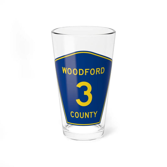 Woodford County 3 (Illinois) (Road Sign) Pint Glss 16oz 16oz - Go Mug Yourself