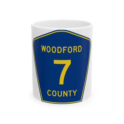 Woodford County 7 (Illinois) (Road Sign) White Coffee Mug 11oz - Go Mug Yourself