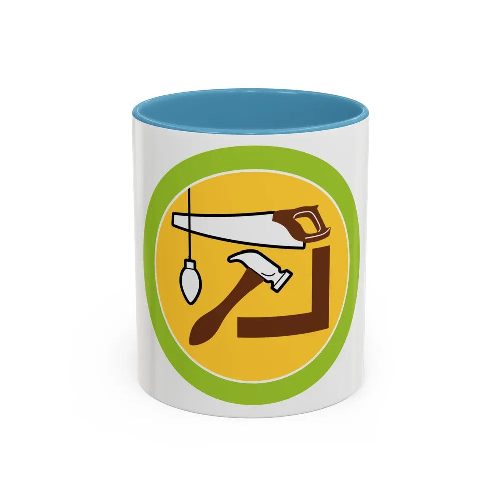 Woodwork (Boy Scout Merit Badge) Accent Coffee Mug-11oz-Light Blue-Go Mug Yourself