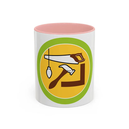 Woodwork (Boy Scout Merit Badge) Accent Coffee Mug-11oz-Pink-Go Mug Yourself