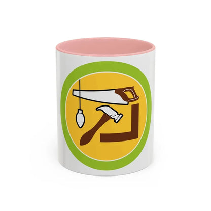 Woodwork (Boy Scout Merit Badge) Accent Coffee Mug 11oz Pink - Go Mug Yourself