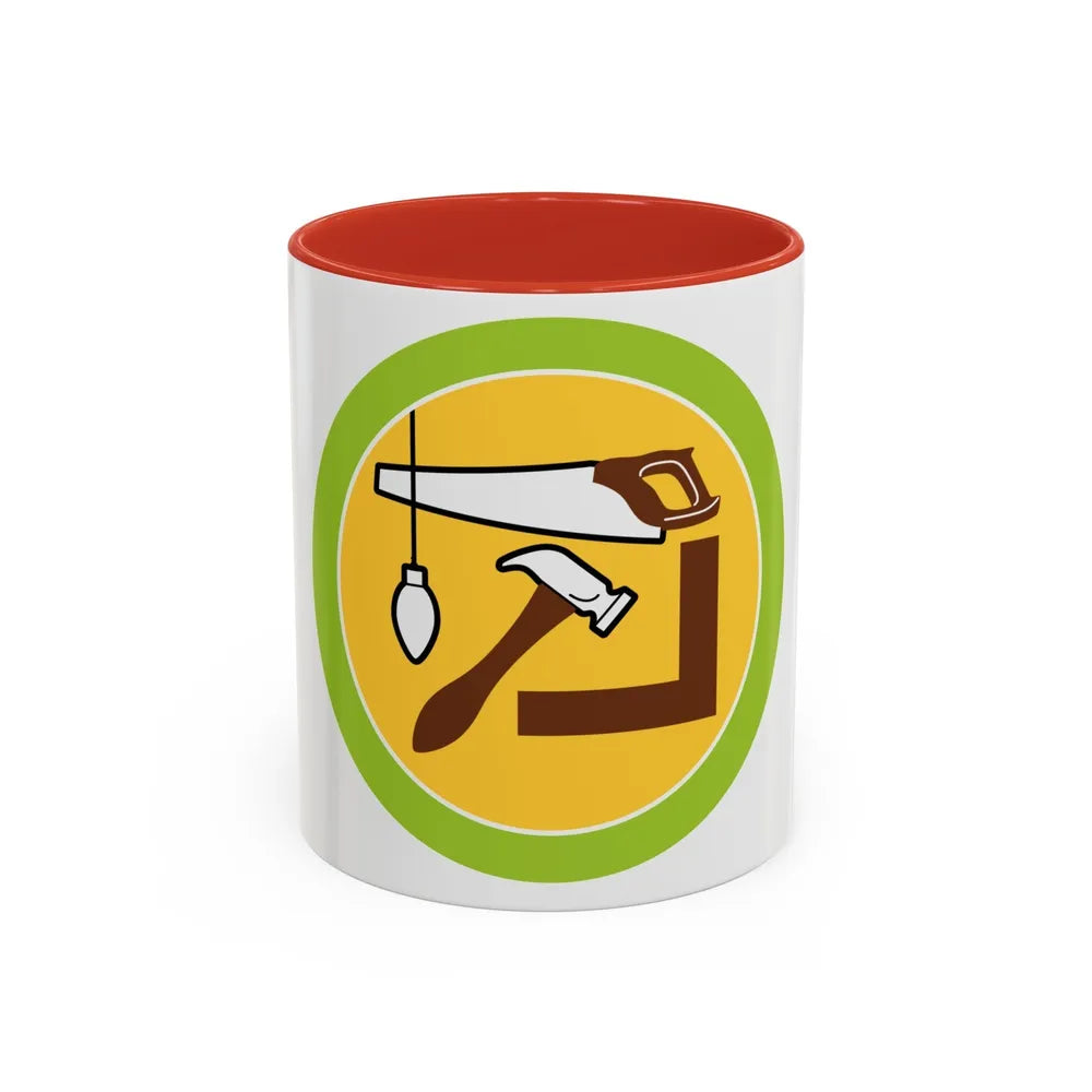 Woodwork (Boy Scout Merit Badge) Accent Coffee Mug-11oz-Red-Go Mug Yourself