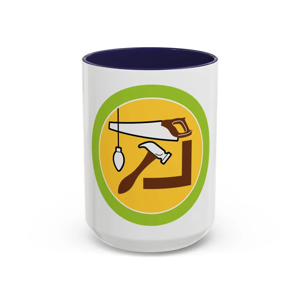 Woodwork (Boy Scout Merit Badge) Accent Coffee Mug-15oz-Navy-Go Mug Yourself