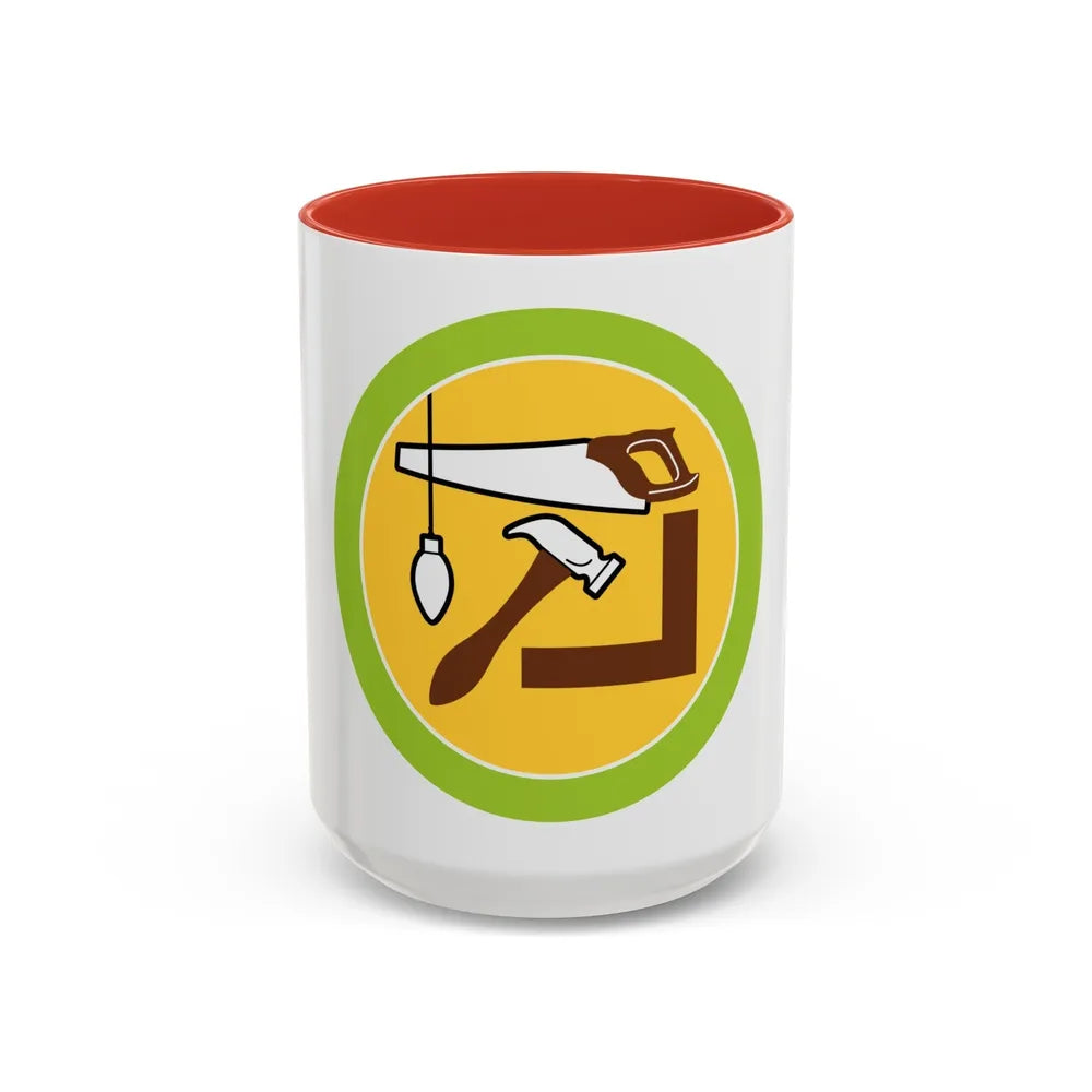 Woodwork (Boy Scout Merit Badge) Accent Coffee Mug-15oz-Red-Go Mug Yourself