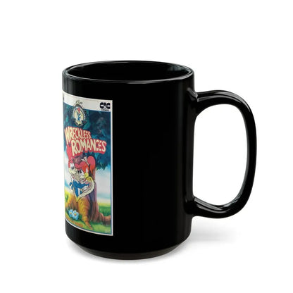 WOODY WOODPECKER WRECKLESS ROMANCES (VHS COVER) - Black Coffee Mug - Go Mug Yourself