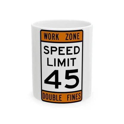 WORK ZONE SPEED LIMIT MUTCD-AK R2-100 (Alaska) (Road Sign) White Coffee Mug 11oz - Go Mug Yourself
