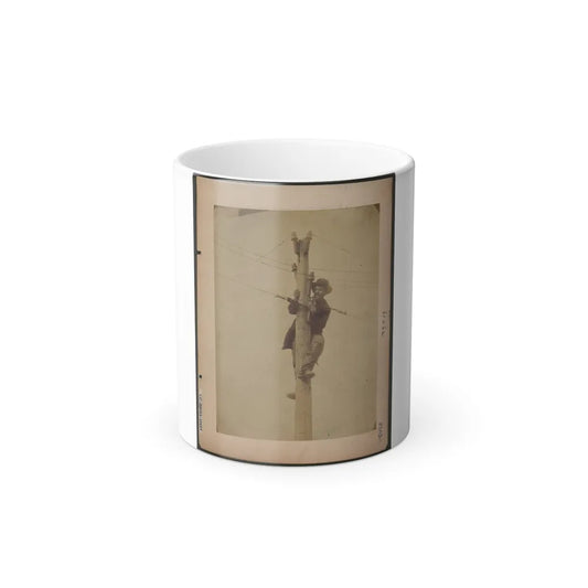 Worker Repairing Telegraph Line (U.S. Civil War) Color Changing Coffee Mug 11oz-11oz-Go Mug Yourself