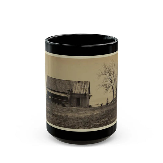 Workers Constructing A Wood Building (U.S. Civil War) Black Coffee Mug-15oz-Go Mug Yourself