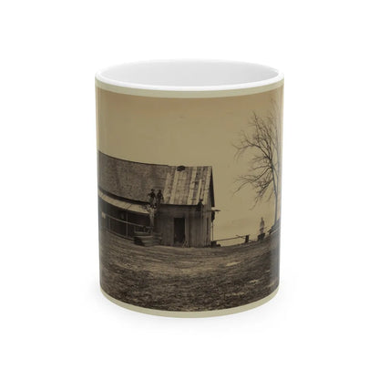 Workers Constructing A Wood Building (U.S. Civil War) White Coffee Mug-11oz-Go Mug Yourself