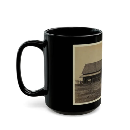 Workers Constructing A Wood Building (U.S. Civil War) Black Coffee Mug - Go Mug Yourself