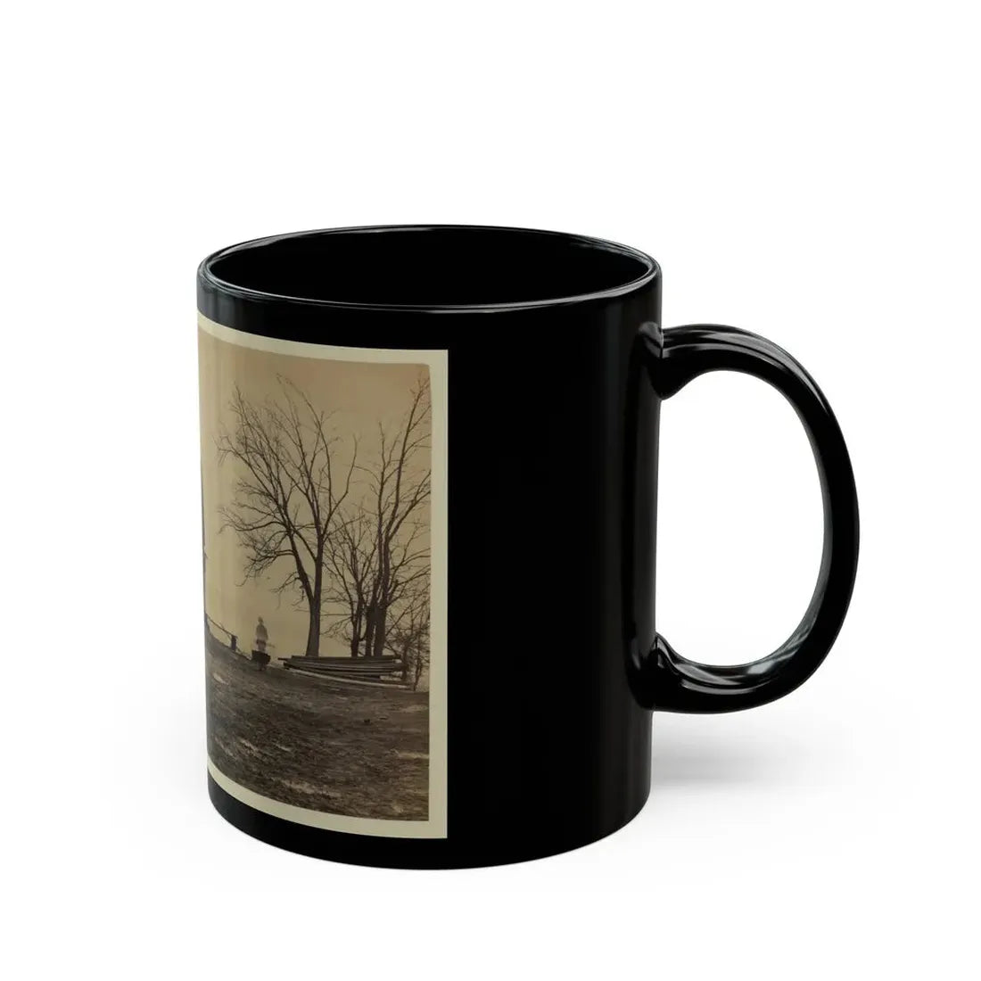 Workers Constructing A Wood Building (U.S. Civil War) Black Coffee Mug - Go Mug Yourself