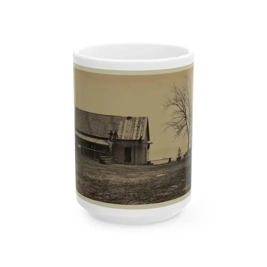 Workers Constructing A Wood Building (U.S. Civil War) White Coffee Mug 15oz - Go Mug Yourself