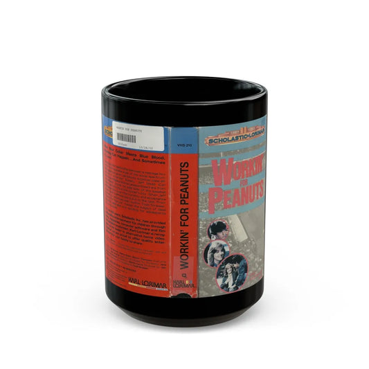 WORKIN FOR PEANUTS SCHOLASTIC LORIMAR (VHS COVER) - Black Coffee Mug-15oz-Go Mug Yourself