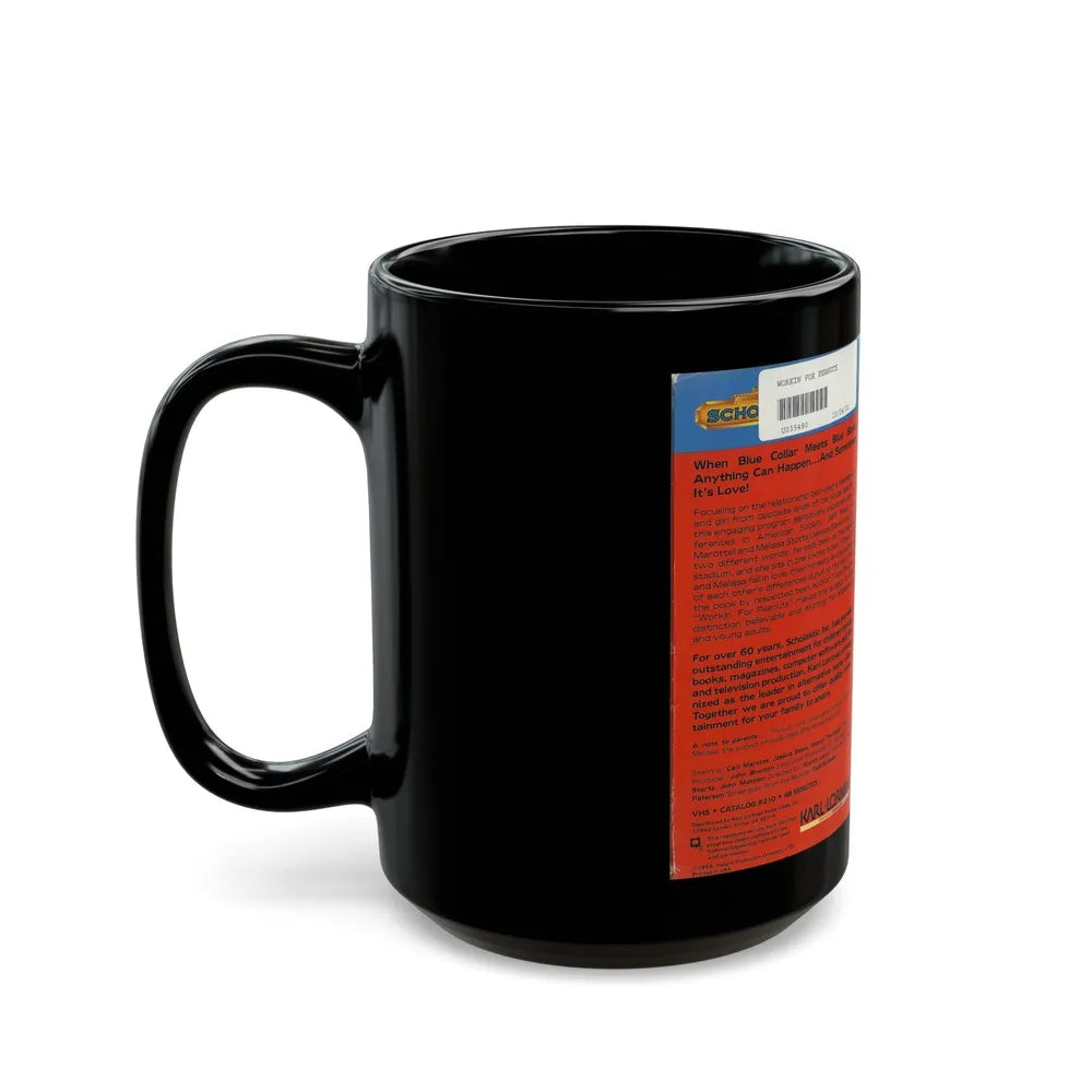 WORKIN FOR PEANUTS SCHOLASTIC LORIMAR (VHS COVER) - Black Coffee Mug-Go Mug Yourself