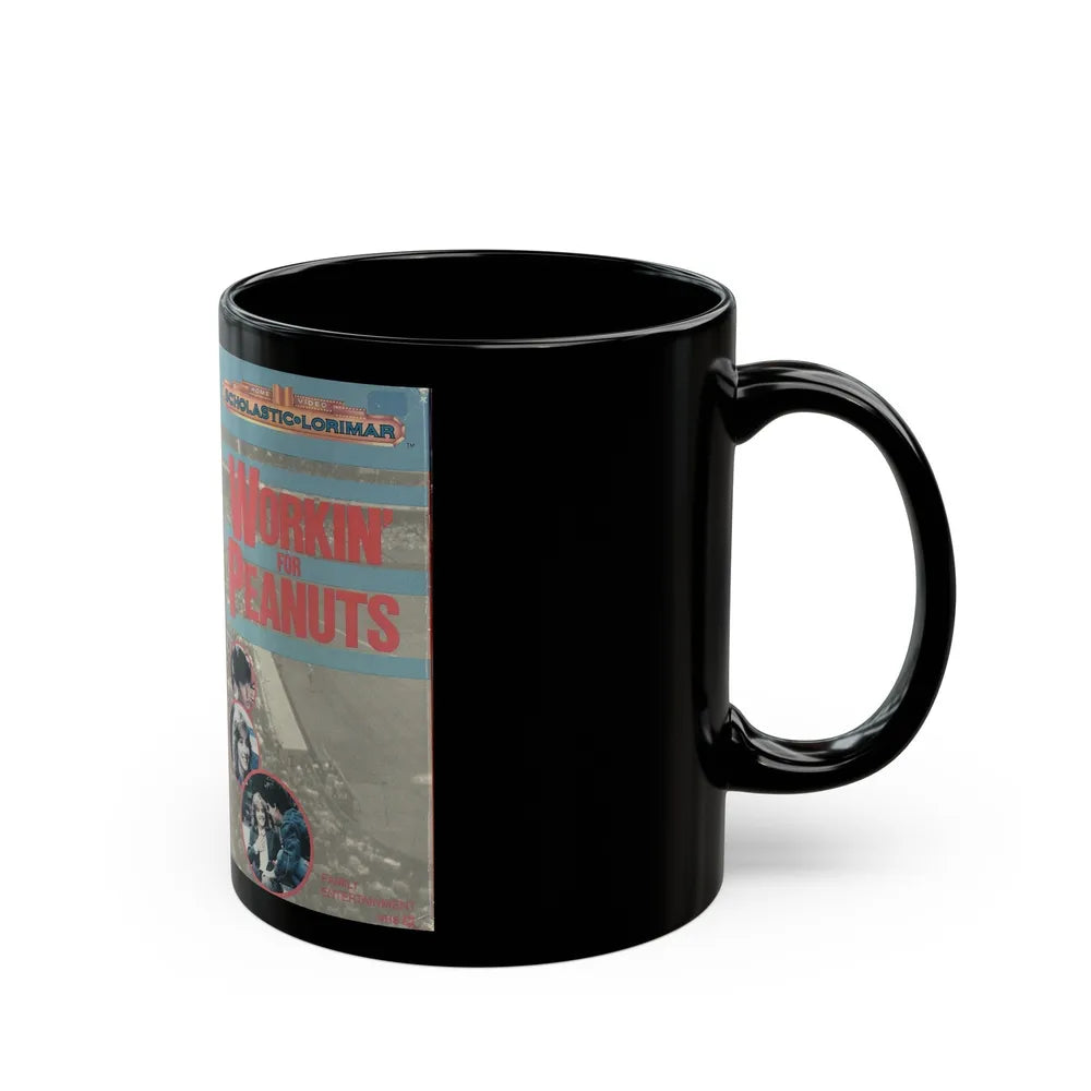 WORKIN FOR PEANUTS SCHOLASTIC LORIMAR (VHS COVER) - Black Coffee Mug-Go Mug Yourself