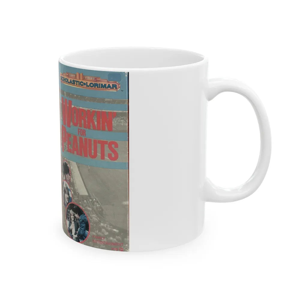 WORKIN FOR PEANUTS SCHOLASTIC LORIMAR (VHS COVER) - White Coffee Mug-Go Mug Yourself